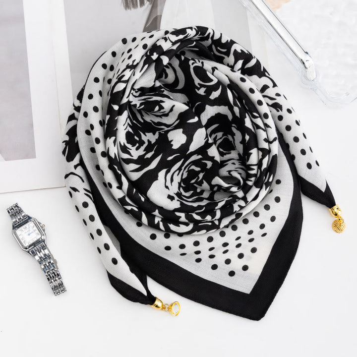 Women's Elegant Retro Rose Polka Dot Square Magnetic Cravat - Style #32 - image 30