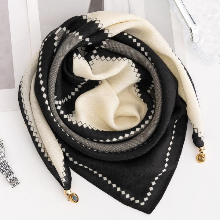 Women's Elegant Retro Rose Polka Dot Square Magnetic Cravat - Style #34 - image 33