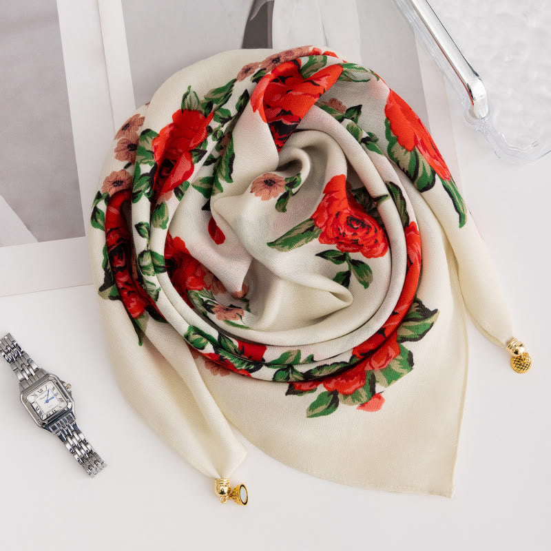 Women's Elegant Retro Rose Polka Dot Square Magnetic Cravat - Style #48 - image 46