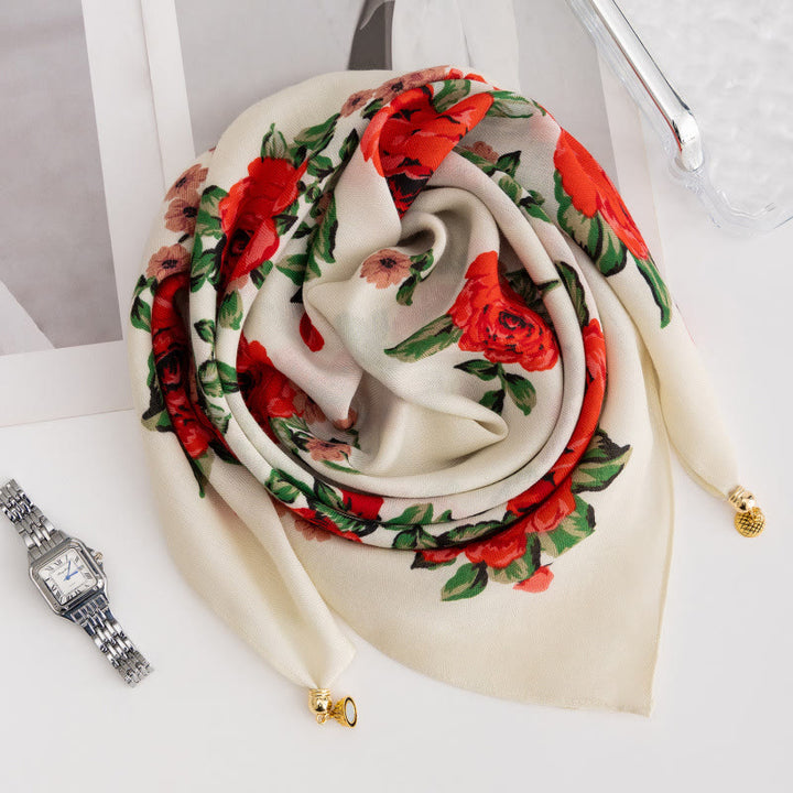 Women's Elegant Retro Rose Polka Dot Square Magnetic Cravat - Style #48 - image 46
