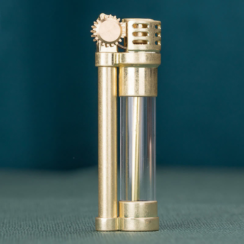 Steampunk Style Transparent Tank Refillable Kerosene Lighter - Bronze - image 5