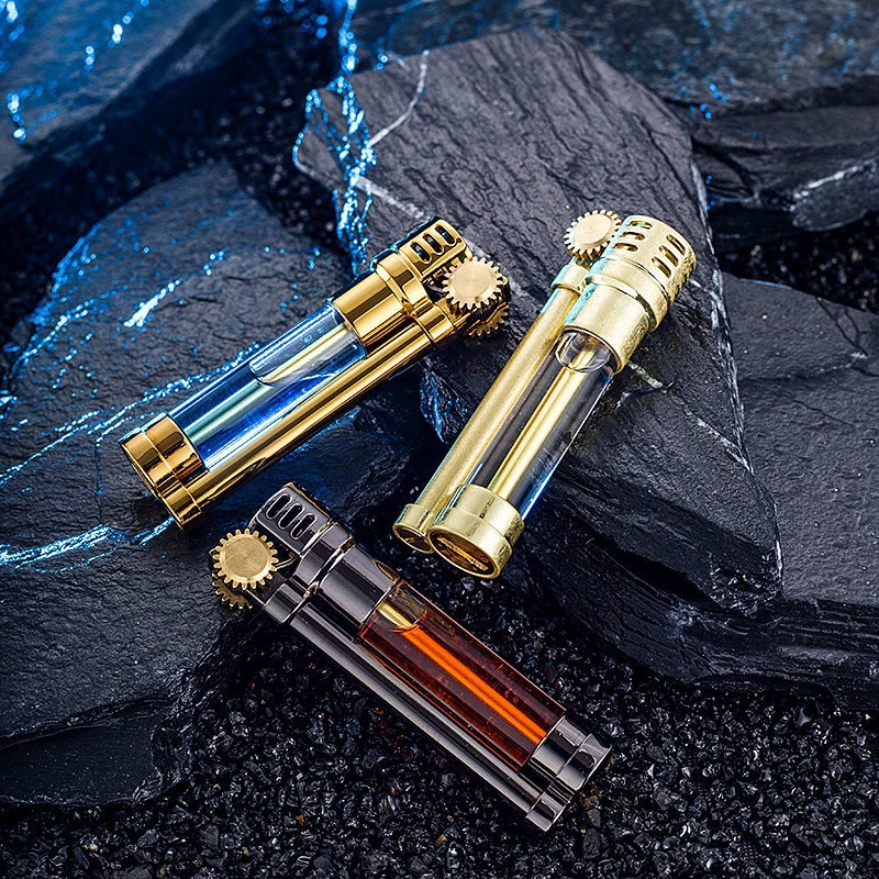 Steampunk Style Transparent Tank Refillable Kerosene Lighter - image 0