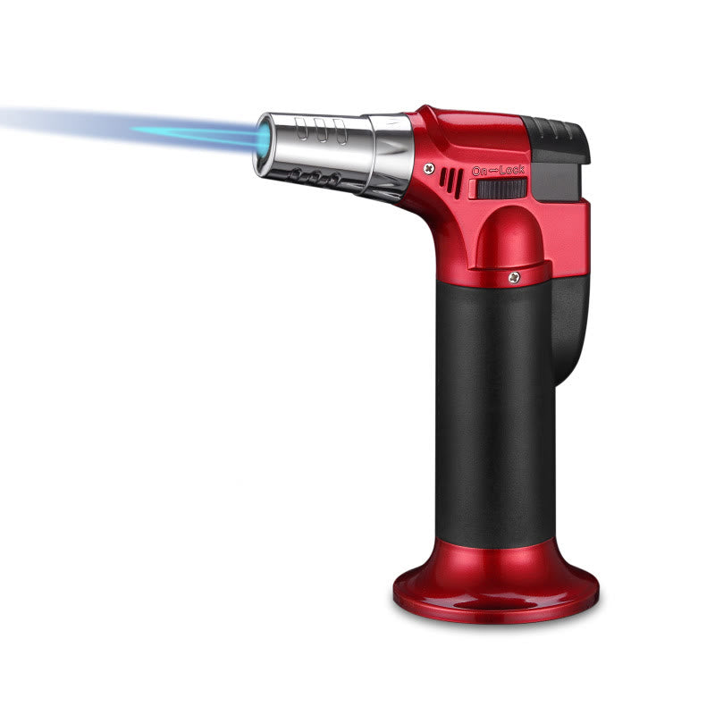 Windproof Spray Gun Holding Grip Butane Lighter - Red - image 5