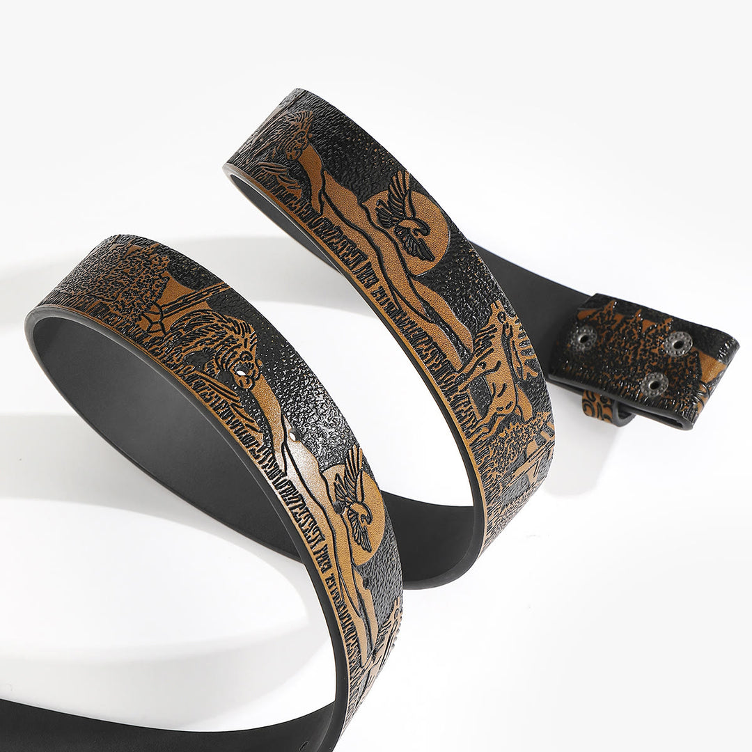 Western Wildlife Scene DIY Leather Belt Strap Without Belt Buckle - image 2