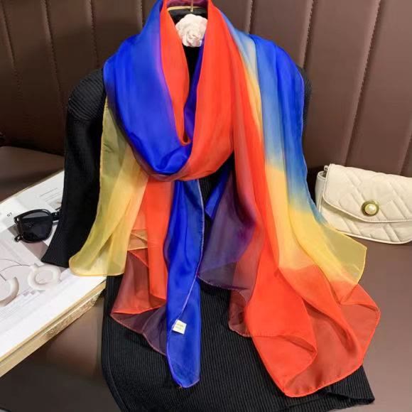 Women's Gradient Color Lightweight Flowy All-Season Scarf - Style #4 - image 6