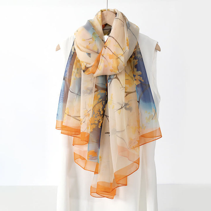 Women's Floral Art Print Lightweight Flowy All-Season Scarf - image 7