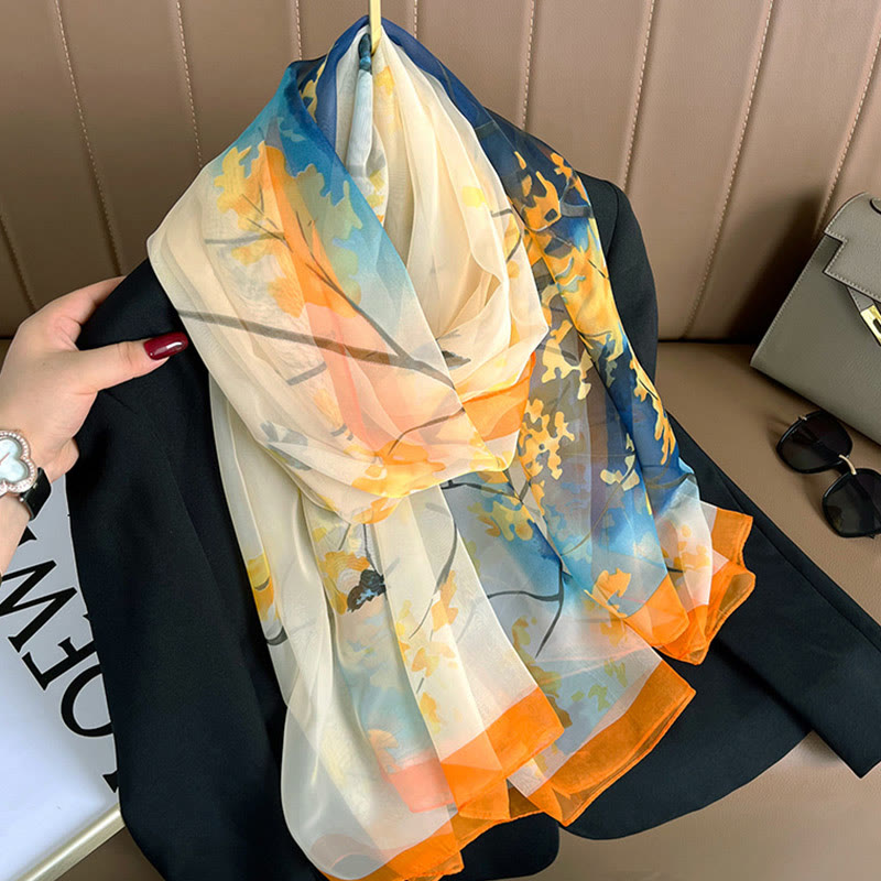 Women's Floral Art Print Lightweight Flowy All-Season Scarf - Style #3 - image 6
