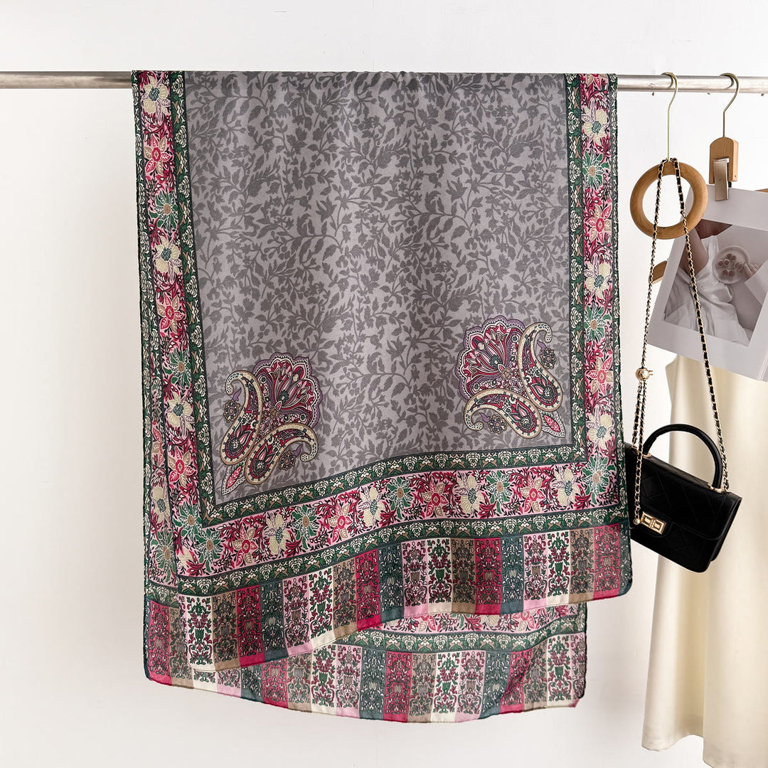 Women's Retro Patterned Lightweight Flowy Scarf - image 7