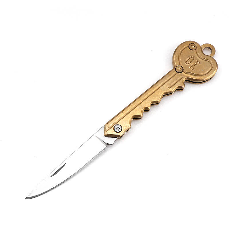 Colorful Love OK Folding Knife Outdoor EDC Tool - Golden - image 3