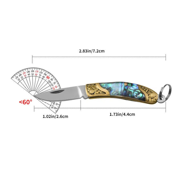 Retro Poker Pendant With Shell Texture Folding Knife Keychain - image 7