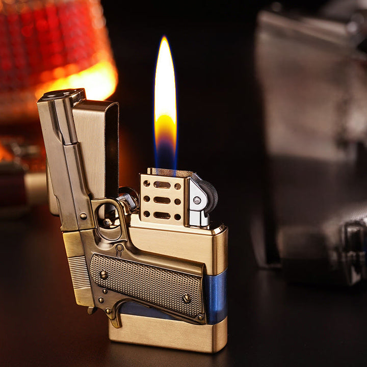 Creative Metal Texture Gun Style Butane Lighter - image 4