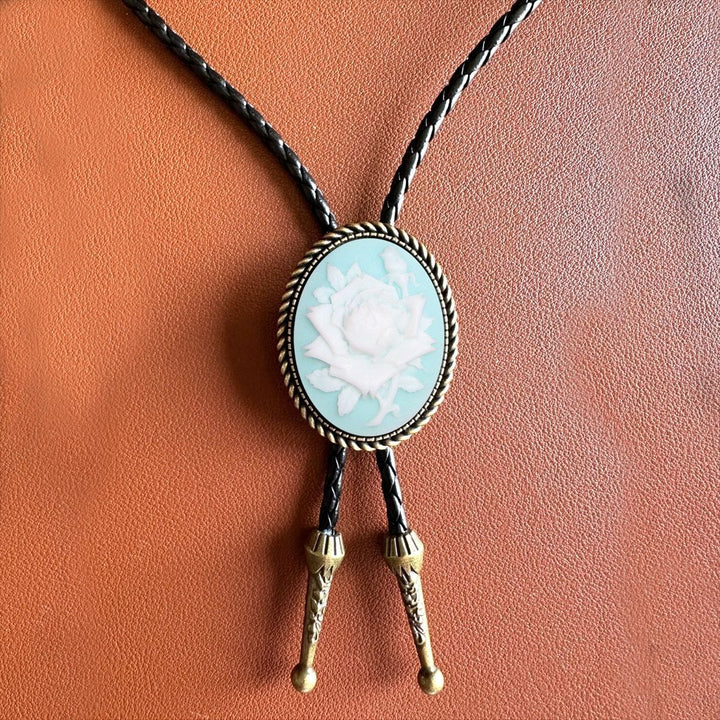 Western Cowboy Knight Creative Bull Head Bolo Tie - Light Blue - image 4