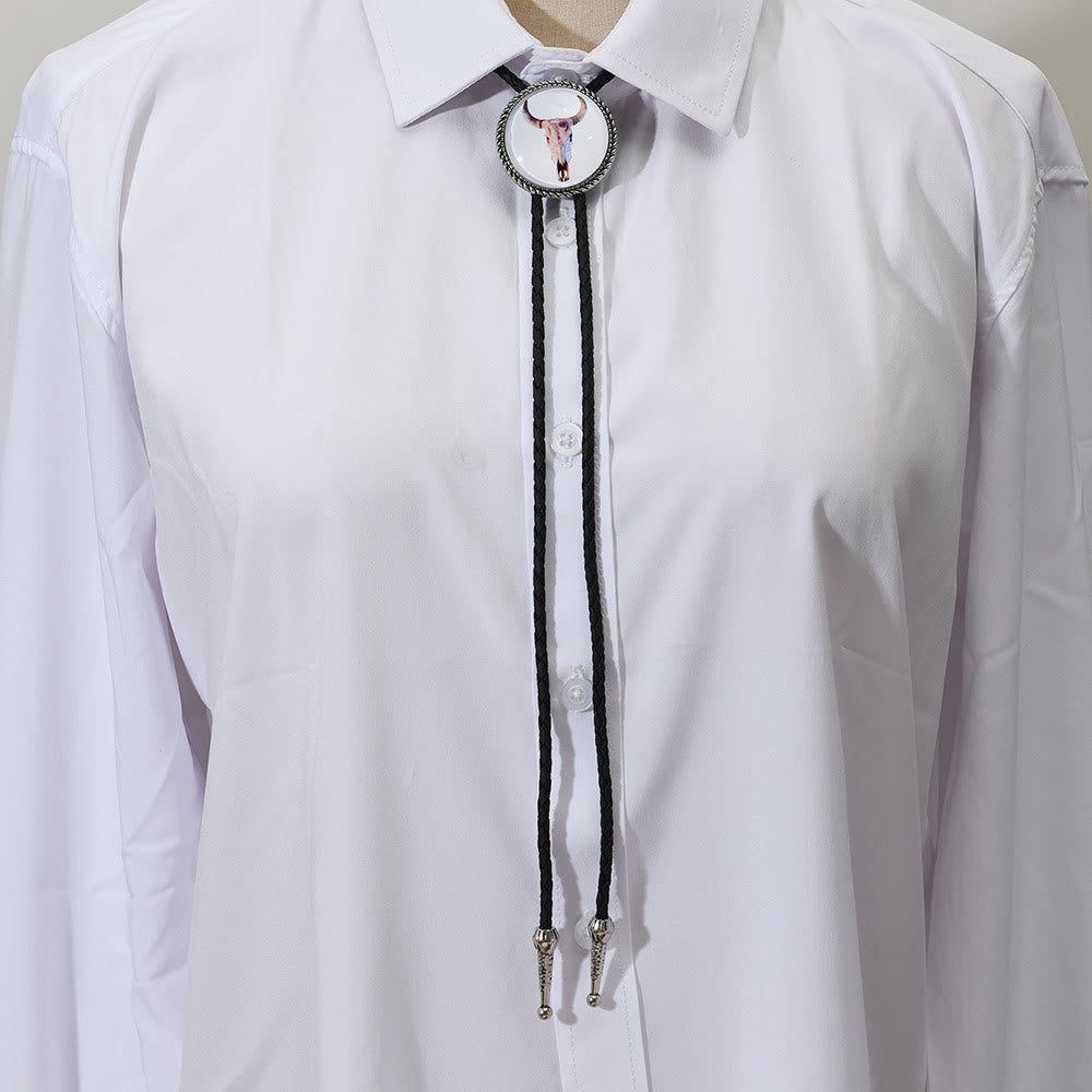 Western Icon Cowboy Knight Creative Bull Head Bolo Tie - image 5