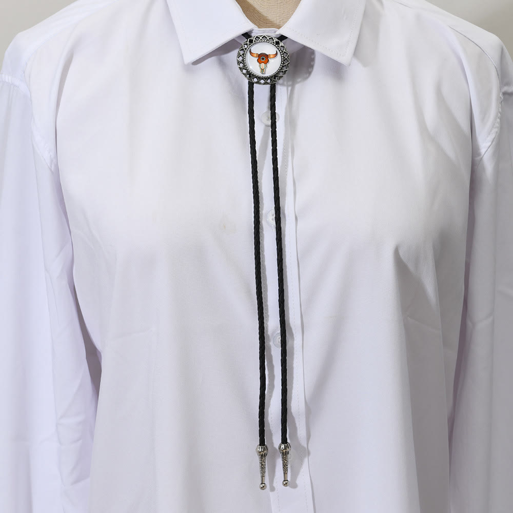 Western Icon Cowboy Knight Creative Bull Head Bolo Tie - image 1