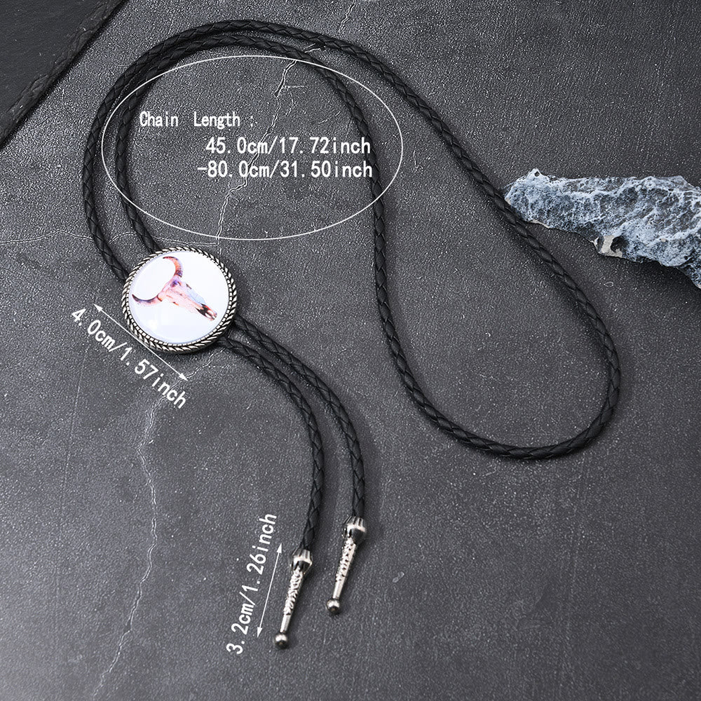 Western Icon Cowboy Knight Creative Bull Head Bolo Tie - image 7