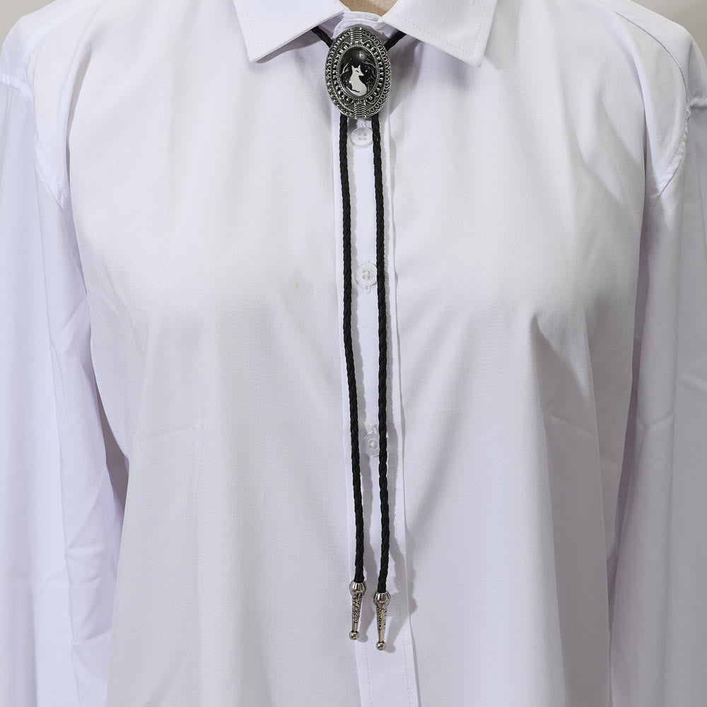 Night Scene Mystic Fox Western Bolo Tie - image 1
