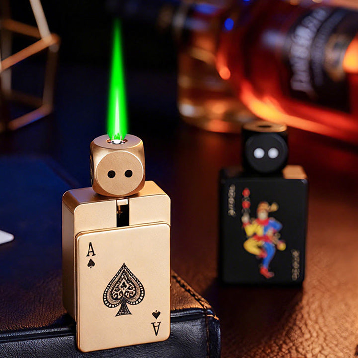 Rotating Dice PokerShape Refillable Butane Lighter - image 0
