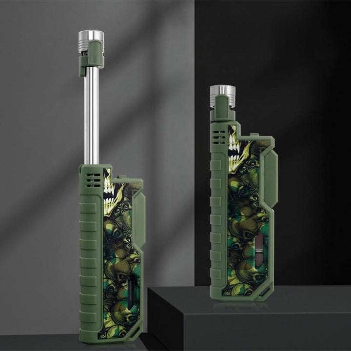Retractable Handle Outdoor Inflatable Butane Lighter - Camouflage - image 0