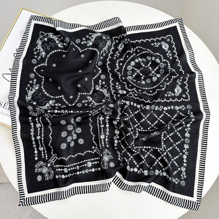 Retro Contrasting Cashew Patterned Pocket Square With Flower Buckle - Style #10 - image 15