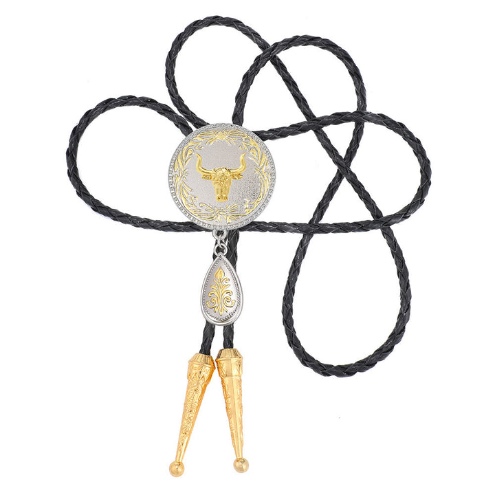 Western Portrait Medallion Layered Bolo Tie - Style #1 - image 0