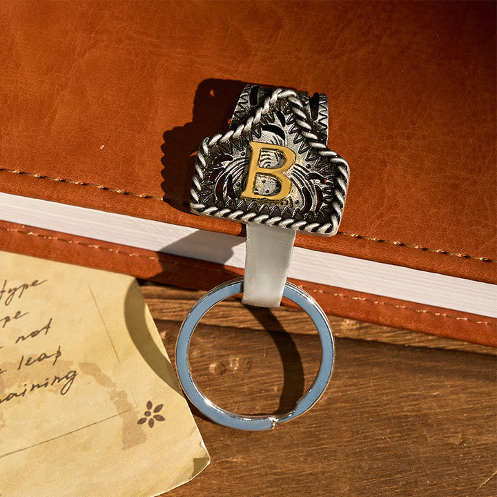 Western Retro Letter Keychain With Key-Shaped Knife - image 3