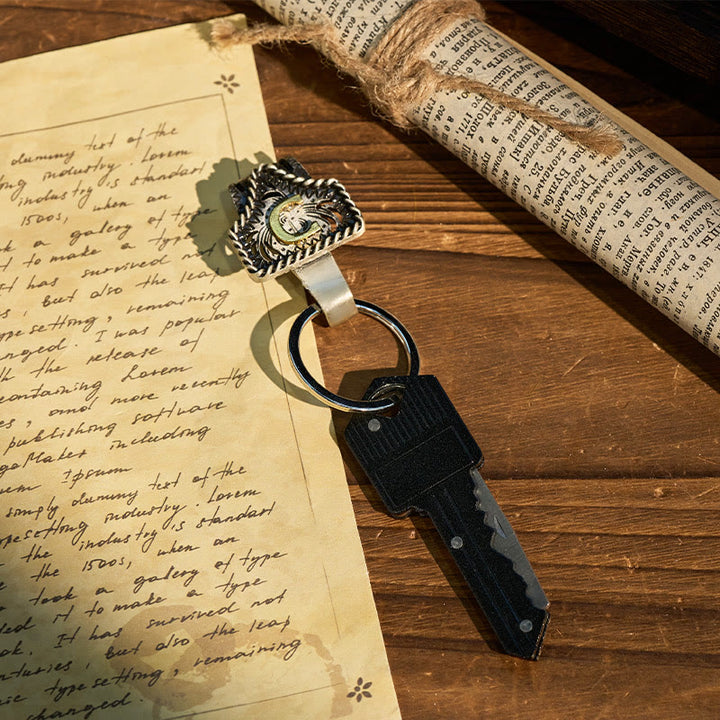 Western Retro Letter Keychain With Key-Shaped Knife - image 7