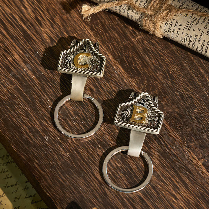 Western Retro Letter Keychain With Key-Shaped Knife - image 4