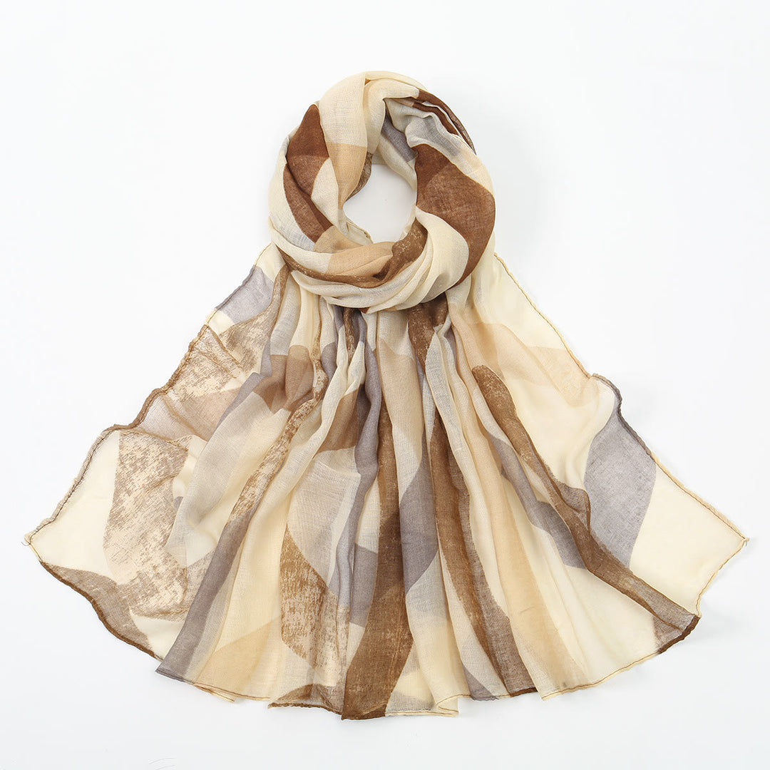 Women's Multi-color Summer Thin Sunscreen Shawl Scarf - Beige - image 0