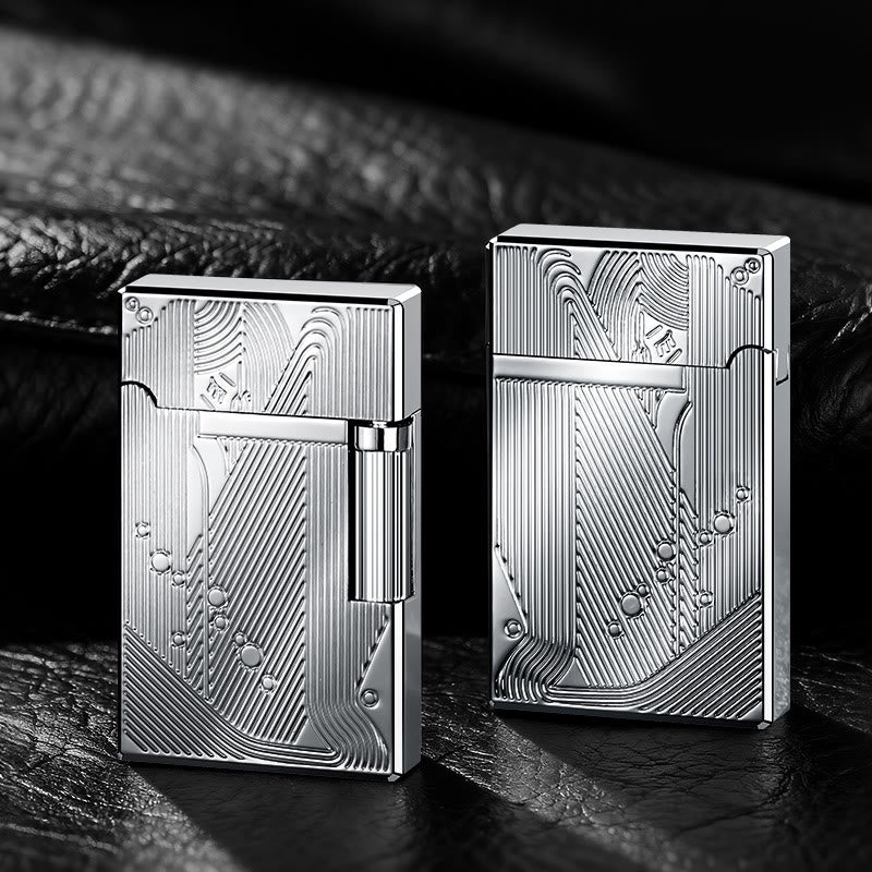 Luxury Line Carving Alloy Butane Lighter - Silver - image 7