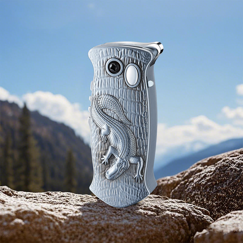 2-in-1 Outdoor Multifunctional Carving Folding Knife Lighter - Silver - Style #4 - image 16