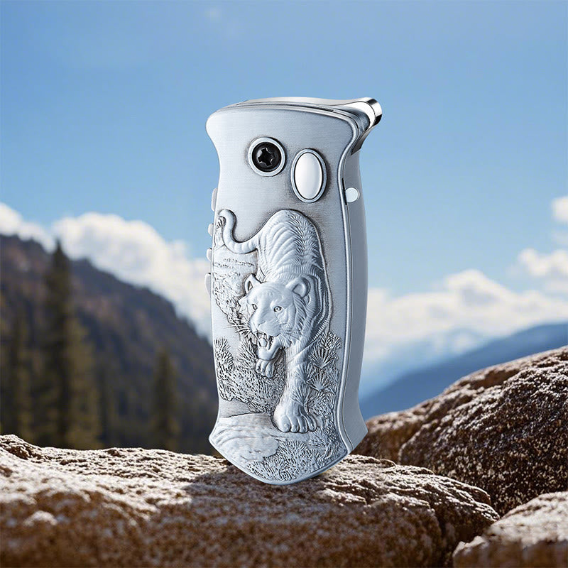 2-in-1 Outdoor Multifunctional Carving Folding Knife Lighter - Silver - Style #7 - image 19