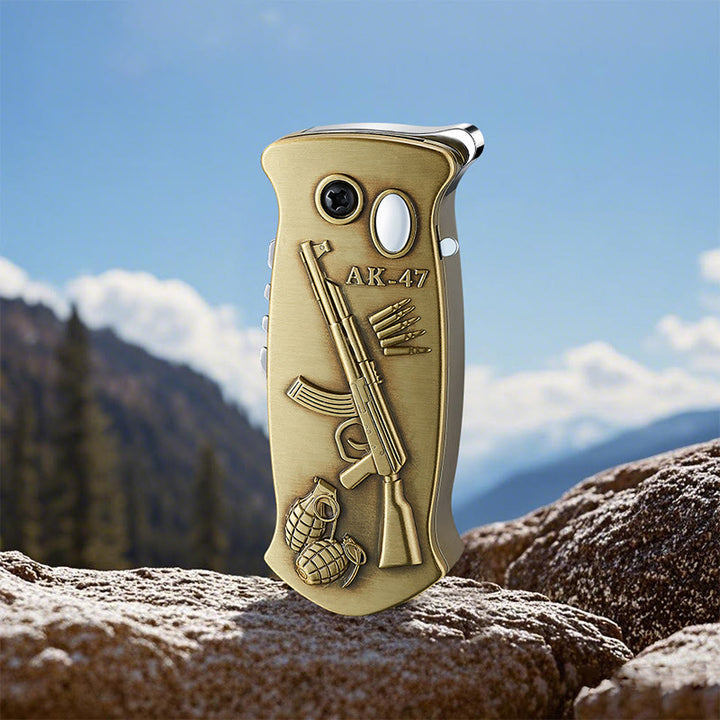 2-in-1 Outdoor Multifunctional Carving Folding Knife Lighter - Brass - Style #3 - image 5