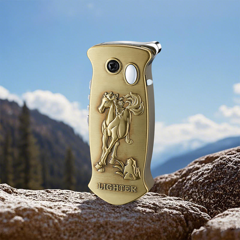 2-in-1 Outdoor Multifunctional Carving Folding Knife Lighter - Brass - Style #6 - image 8