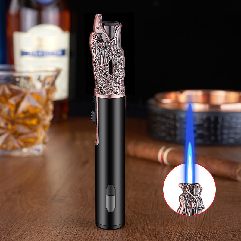 Eagle Head Relief Straight Flame Butane Lighter - Red Bronze - image 0
