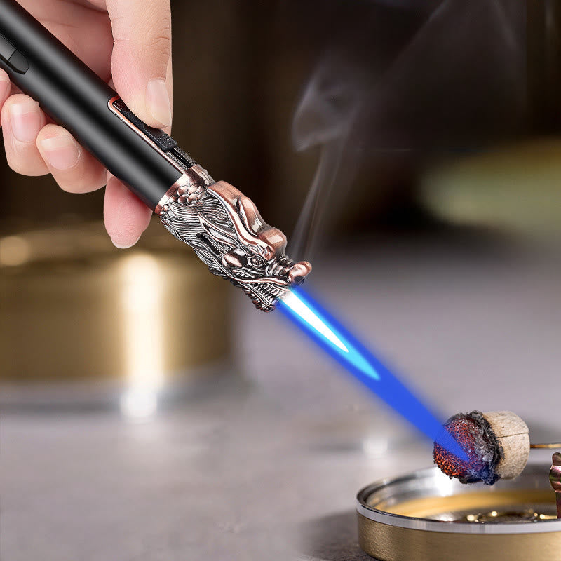 Dragon Head Relief Straight Flame Butane Lighter - image 2