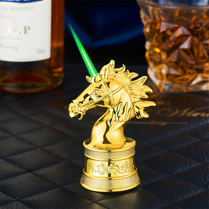 Creative Horse Head Shaped Windproof Butane Lighter - Golden - image 4