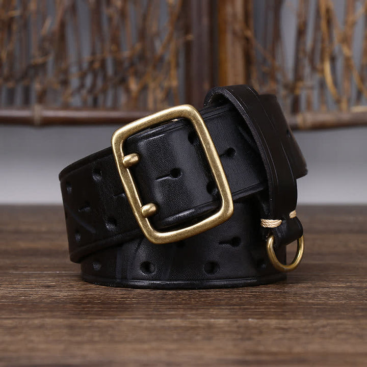 Rugged Style Double Prong Workwear Leather Belt - image 14