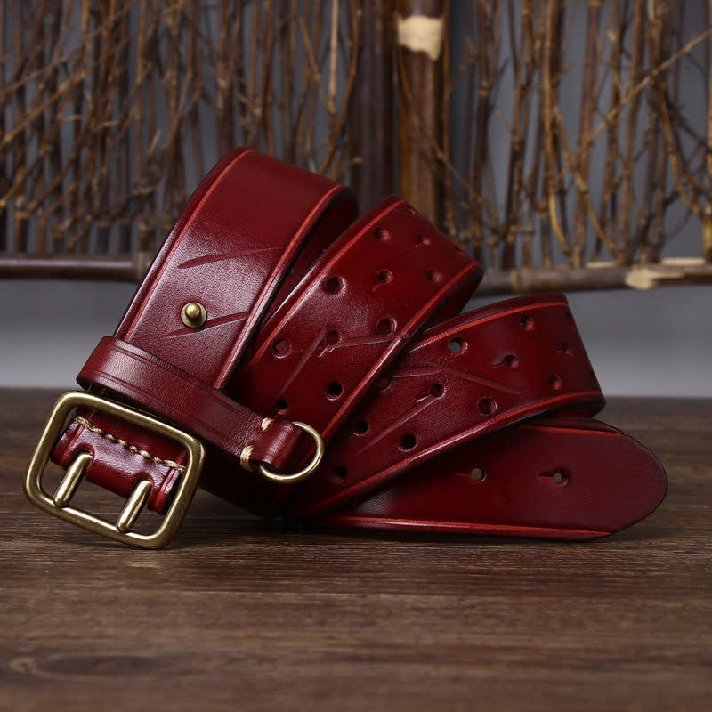 Rugged Style Double Prong Workwear Leather Belt - image 7