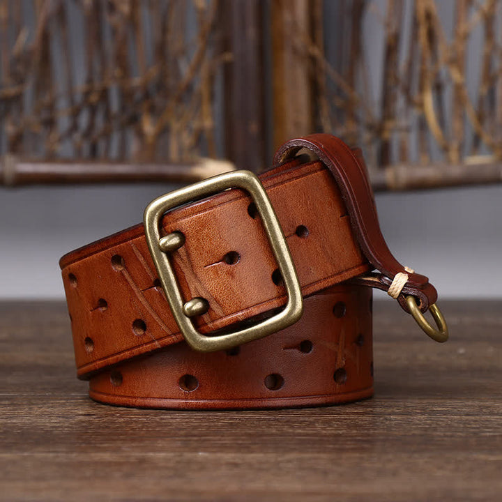 Rugged Style Double Prong Workwear Leather Belt - image 11