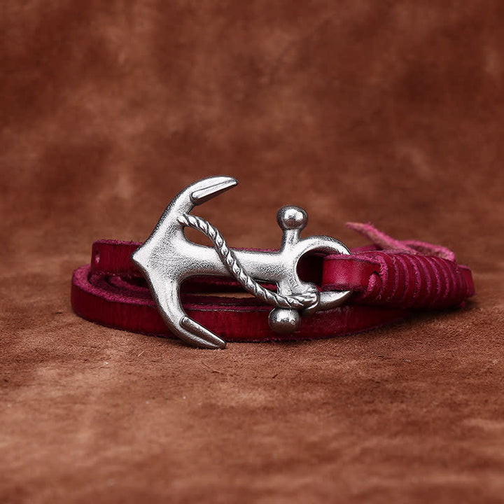 Women's Nautical Anchor Vintage Buckle Narrow Leather Belt - image 12