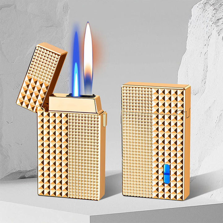 Intelligent Voice-activated Induction Ignition Dual Flame Lighter - Golden - image 0