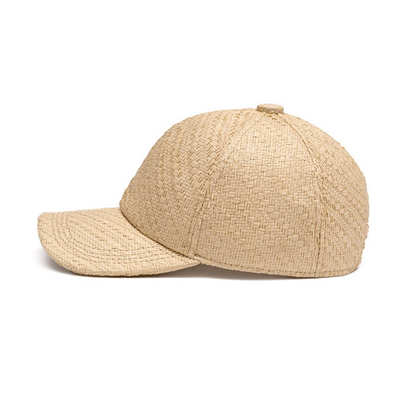 Summer Cool Natural Hue Straw Woven Baseball Cap - image 5