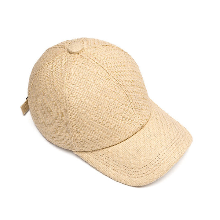 Summer Cool Natural Hue Straw Woven Baseball Cap - image 4