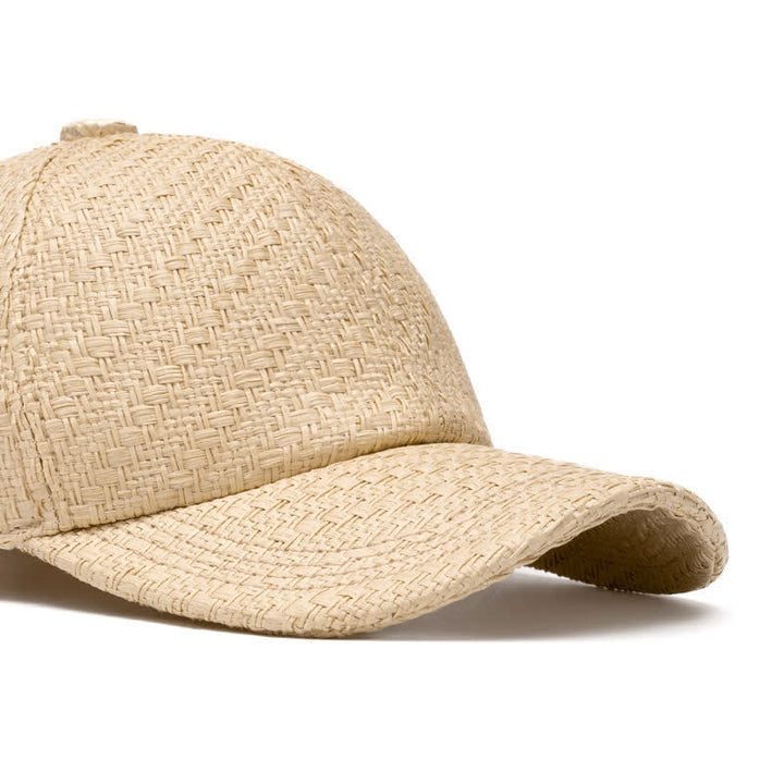 Summer Cool Natural Hue Straw Woven Baseball Cap - image 1