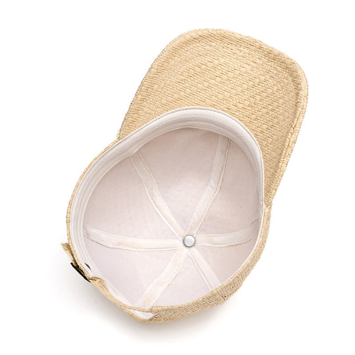 Summer Cool Natural Hue Straw Woven Baseball Cap - image 7