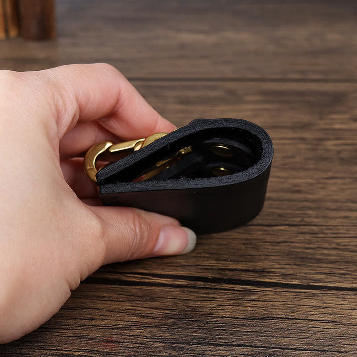 Double Metal Hooks Belt Loop Leather Key Holder - image 2