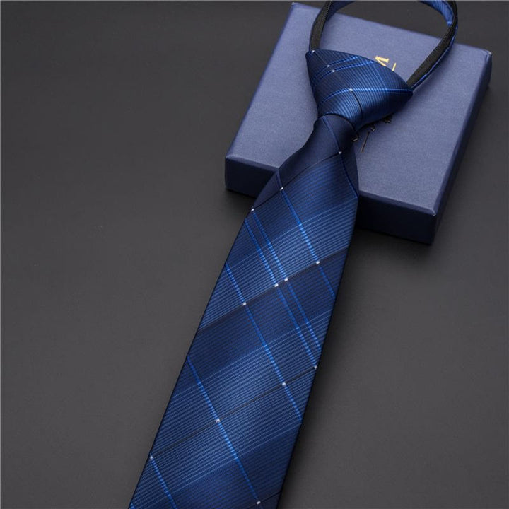 Men's Vintage Printed Necktie With Carved Tie Clip - Style #6 - Silver - image 7
