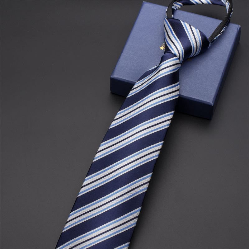Men's Vintage Printed Necktie With Carved Tie Clip - Style #3 - Silver - image 4