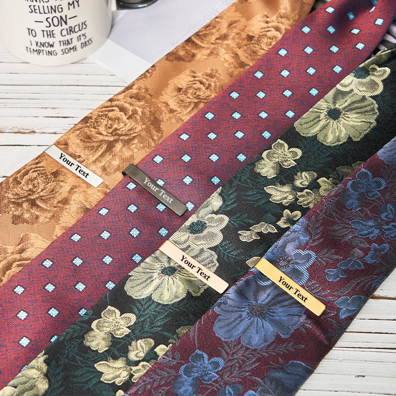 Custom Men's Luxury Blue Sandstone Tie Clip Cufflinks Necktie Set - image 0