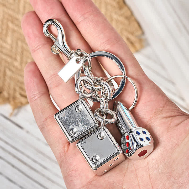 Playful Mini Dice Refillable Pocket Lighter Keychain - image 1